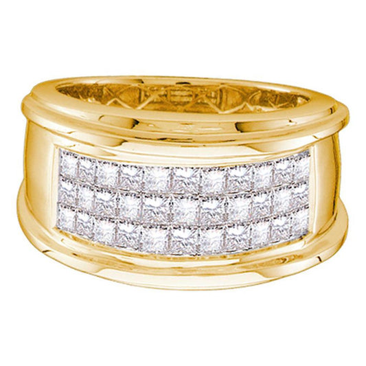 14k Yellow Gold Princess Diamond Wedding Band Ring 1 Cttw