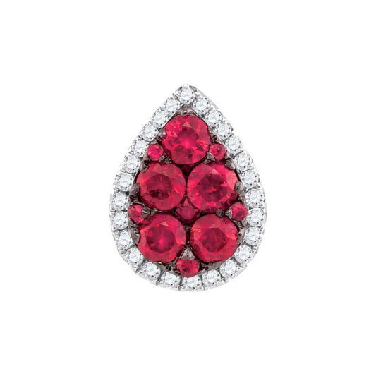 1/8CTW-Diamond 7/8CT-RUBY PENDANT