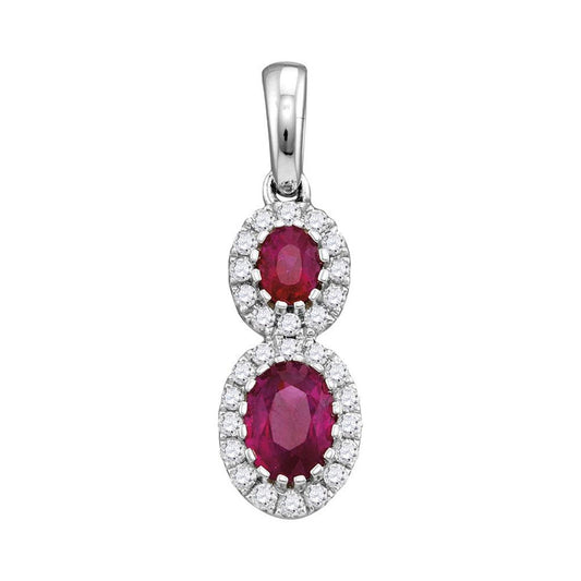 1/5CTW-Diamond 3/4(MIN)CT RUBY PENDANT