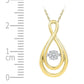 10k Yellow Gold Round Moving Diamond Teardrop Pendant 1/20 Cttw