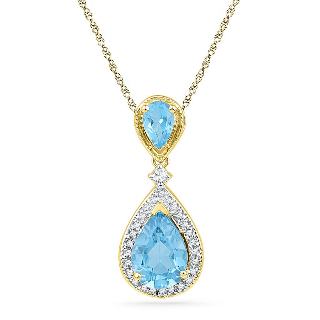 1/8CTW-Diamond 3  CT-BT GEMSTONE LAB CREATED PENDANT