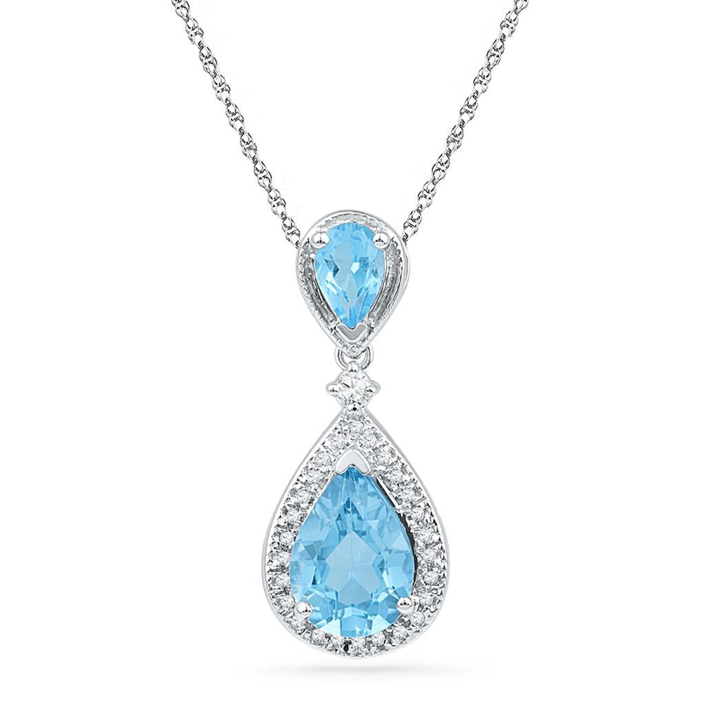 1/8CTW-Diamond 3  CT-BT GEMSTONE LAB CREATED PENDANT