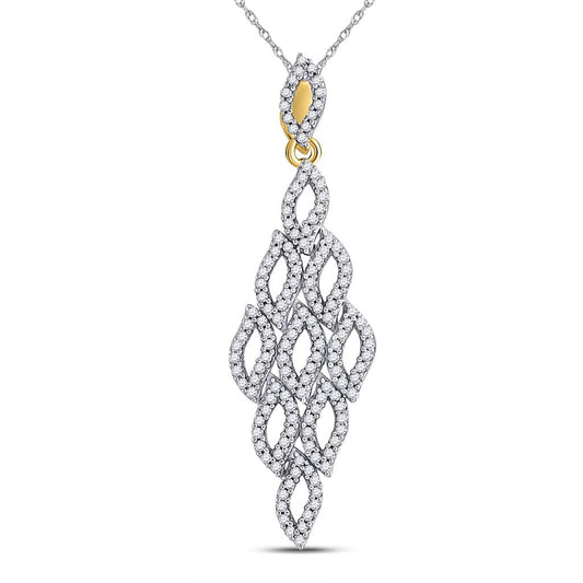 10k Yellow Gold Round Diamond Fashion Pendant 3/8 Cttw