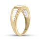 14k Yellow Gold Round Diamond Double Butterfly Bug Bypass Ring 1/4 Cttw
