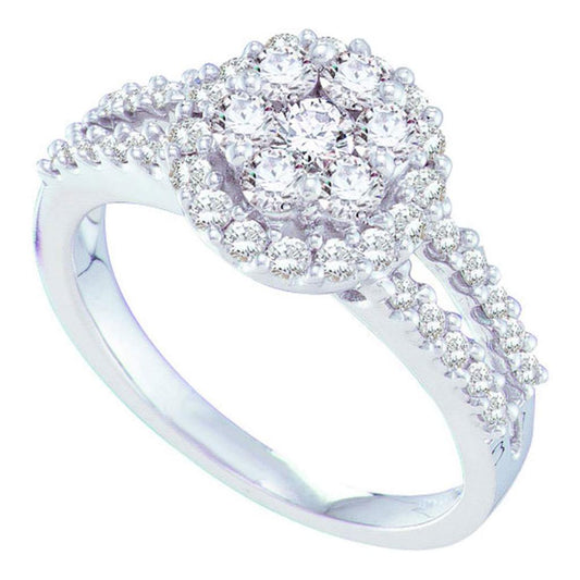 1 CTW-Diamond FLOWER RING