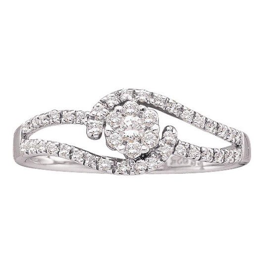 1/4CT-Diamond FLOWER RING