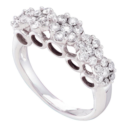 1 CTW -Diamond 5-FLOWERS RING
