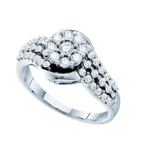 3/4CTW-Diamond FLOWER RING