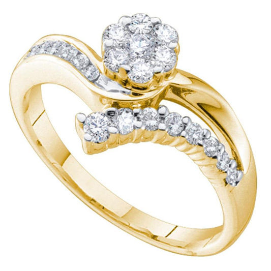 1/2CT-Diamond FLOWER RING