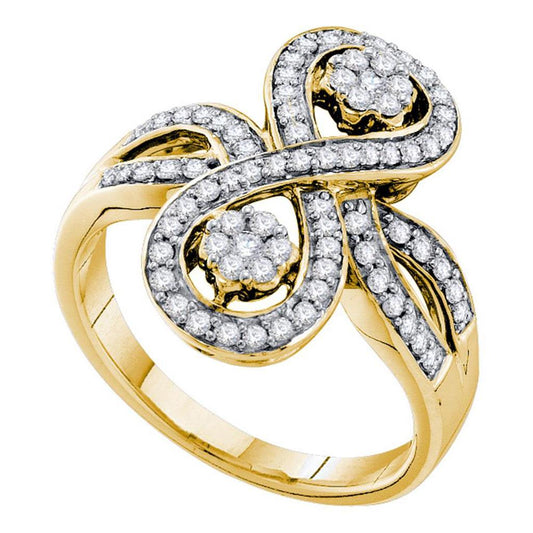 1/2CTW-Diamond FLOWER RING