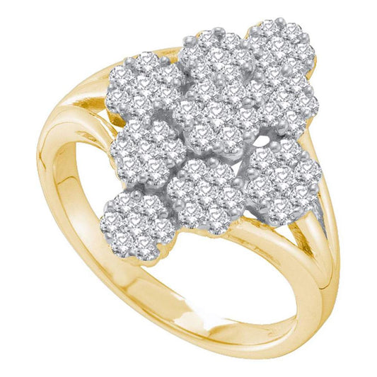 1 CT-Diamond FLOWER RING