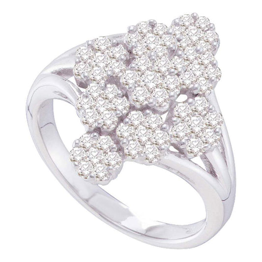 1 CTW-Diamond FLOWER RING