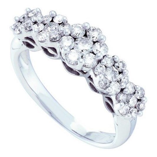 1 1/2CT-Diamond 5-FLOWER RING