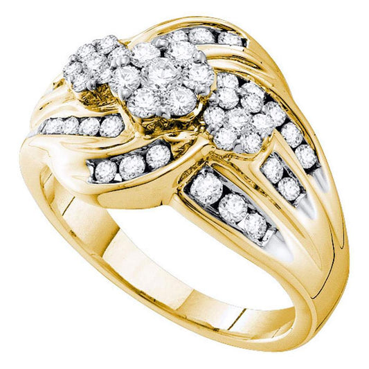 1 CTW-Diamond FLOWER RING