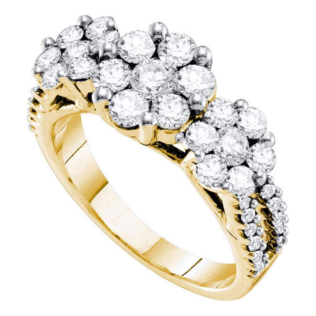 2.0CTW-Diamond 3-FLOWER RING