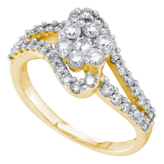 1 CT-Diamond FLOWER RING