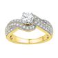 10k Yellow Gold Round Diamond Solitaire Bridal Engagement Ring 1/2 Cttw