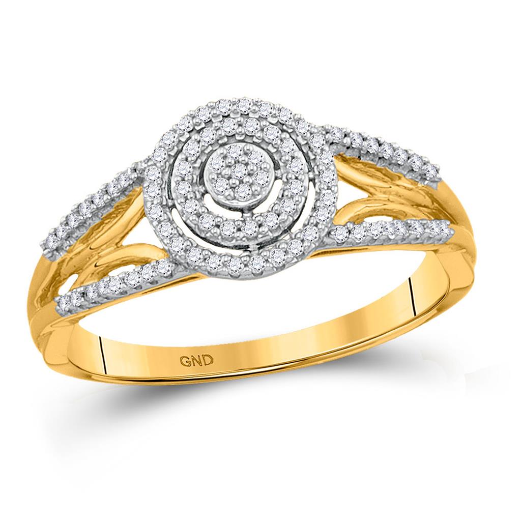 10k Yellow Gold Diamond Bridal Engagement Ring 1/5 Cttw