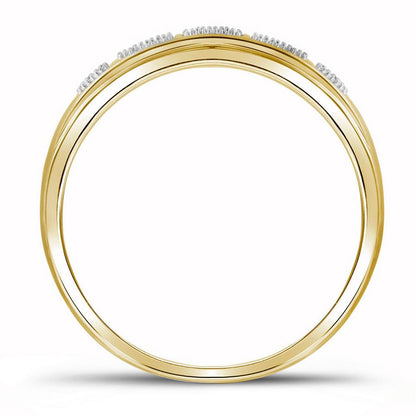 10k Yellow Gold Round Diamond Bridal Wedding Ring Set 1/5 Cttw