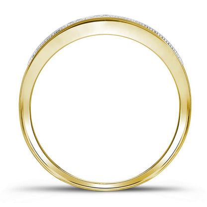 10k Yellow Gold Round Diamond Rectangle Cluster Bridal Engagement Ring 1/4 Cttw