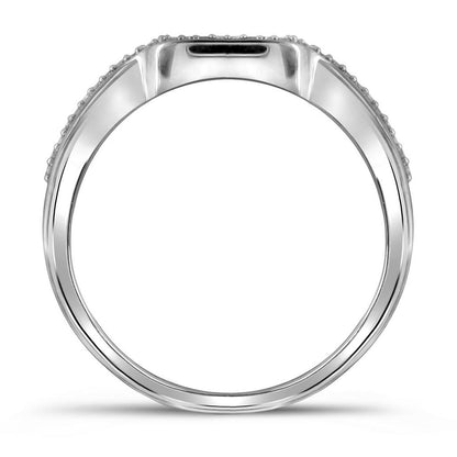 14k White Gold Diamond Cluster Bridal Wedding Ring Set 3/8 Cttw