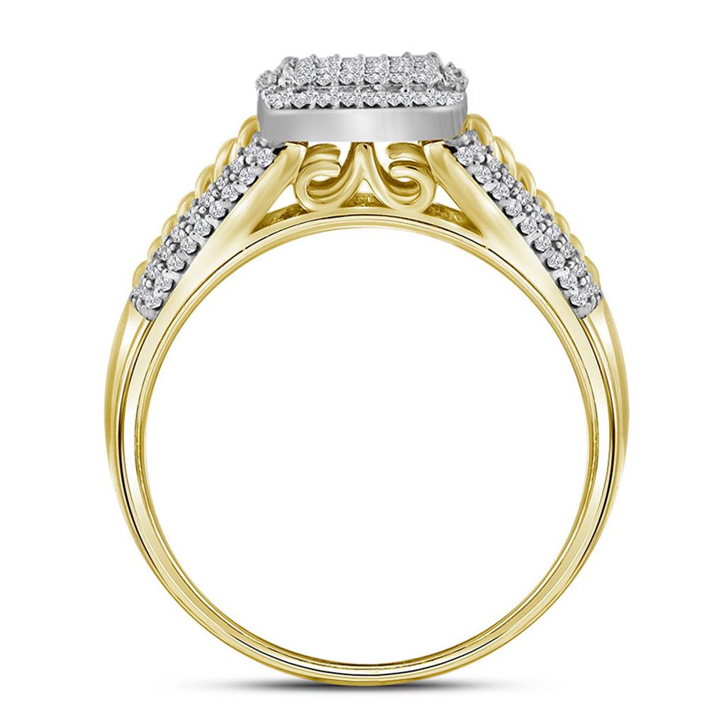 10k Yellow Gold Diamond Bridal Wedding Ring Set 3/8 Cttw