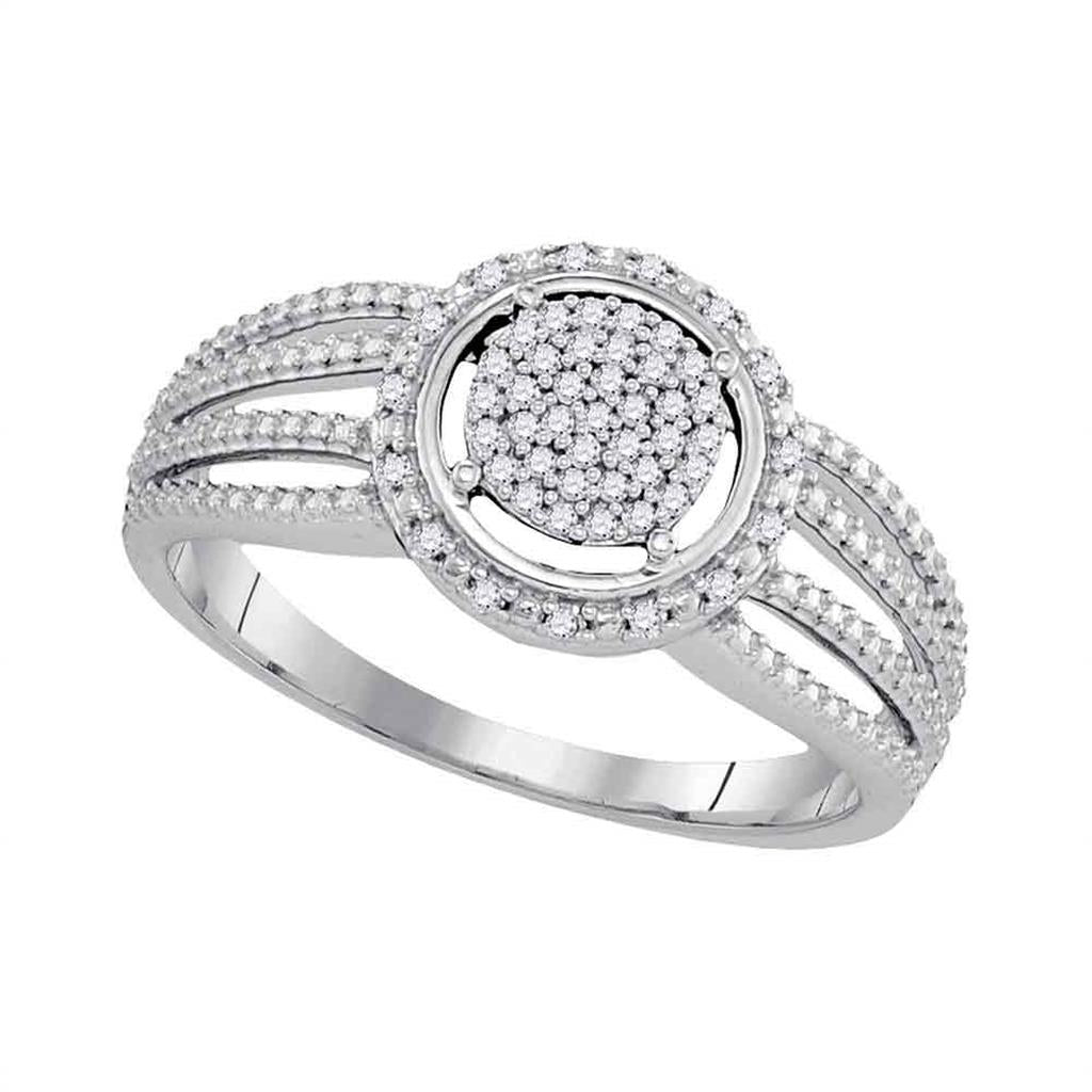 14k White Gold Diamond Bridal Engagement Ring 1/6 Cttw