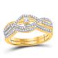 10k Yellow Gold Princess Diamond Bridal Wedding Ring Set 1/3 Cttw