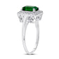 14k White Gold Emerald Created Emerald Solitaire Ring 1-4/5 Cttw