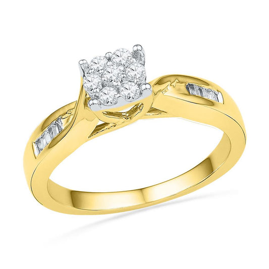 1/4CTW-Diamond FLOWER RING