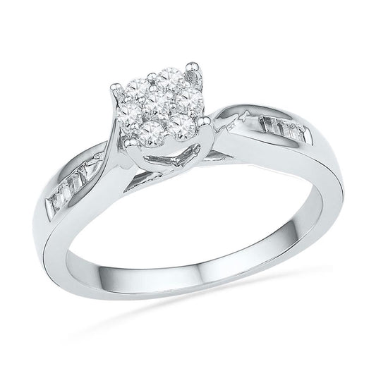 1/4CTW-Diamond FLOWER RING