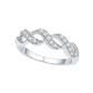 10k White Gold Round Diamond Crossover Band Ring 1/5 Cttw