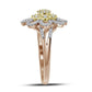10k Rose Gold Round Diamond Flower Floral Cluster Ring 1/3 Cttw