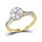 10k Yellow Gold Diamond Bridal Engagement Ring 1 Cttw