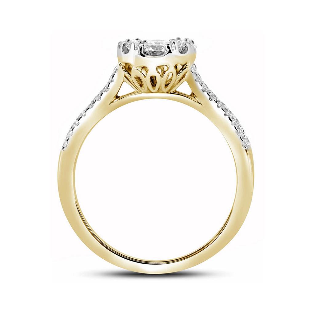 10k Yellow Gold Diamond Bridal Engagement Ring 1 Cttw
