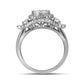14k White Gold Diamond Halo Bridal Engagement Ring 1-1/5 Cttw