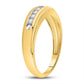10k Yellow Gold Round Diamond Wedding Channel Set Band Ring 1/4 Cttw