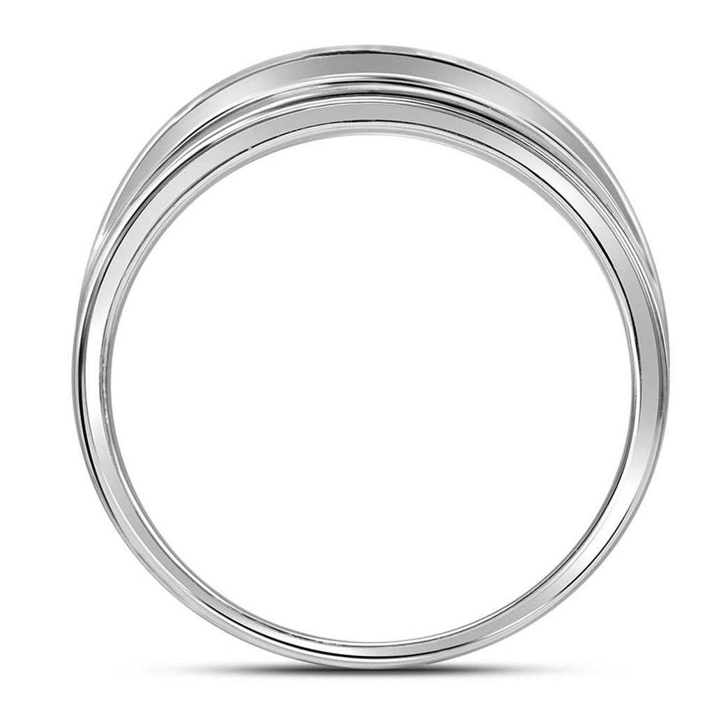 14k White Gold Round Diamond Wedding Channel-Set Band Ring 1 Cttw