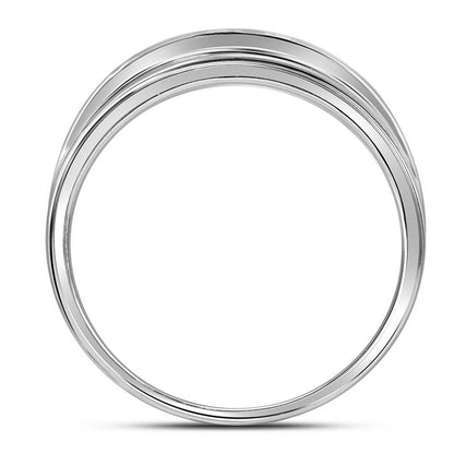 14k White Gold Round Diamond Wedding Channel-Set Band Ring 1 Cttw