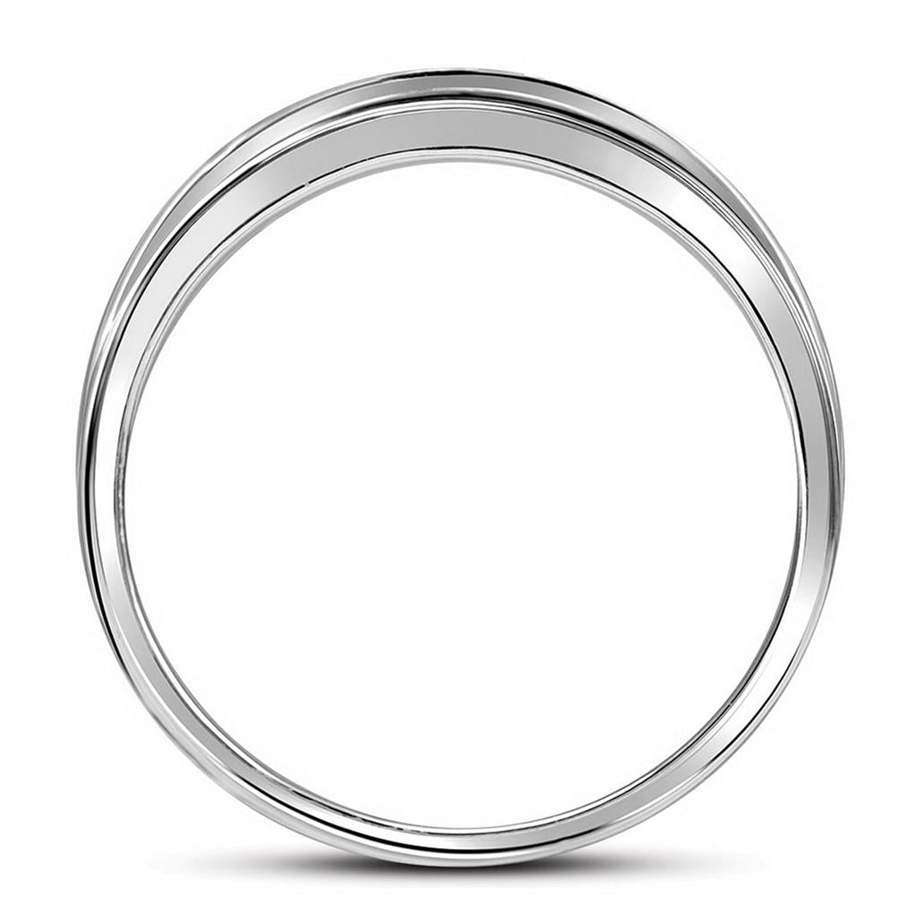 14k White Gold Princess Diamond Single Row Wedding Band 1/4 Cttw