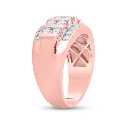 14k Rose Gold Round Diamond Wedding Channel Set Band Ring 2 Cttw