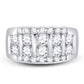 14k White Gold Round Diamond Wedding Channel Set Band Ring 2 Cttw