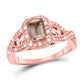 10k Rose Gold Emerald Morganite Solitaire Bridal Engagement Ring 1-1/5 Cttw