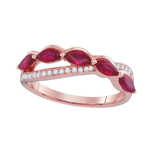 1/10CTW-Diamond 7/8CT-RUBY BAND