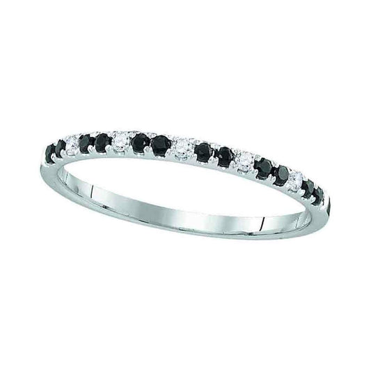 1/20CTW-Diamond 1/8CT-BLACK SAPPHIRE BAND