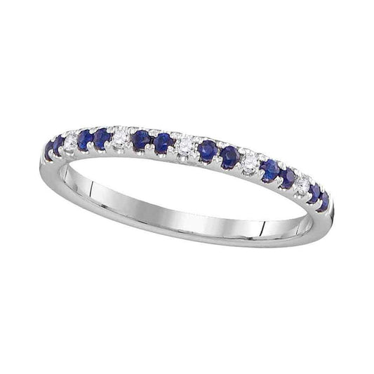 1/20CTW-Diamond 1/8CT-SAPPHIRE BAND