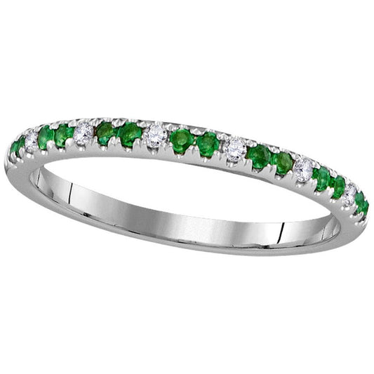 1/20CTW-Diamond 1/8CT-EMERALD BAND