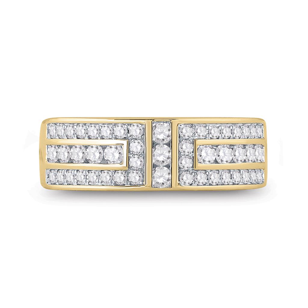 14k Yellow Gold Round Diamond Symmetrical Wedding Band Ring 1 Cttw