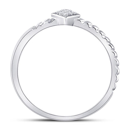 10k Tri-Tone Gold Round Diamond 3-Piece Stackable Band Ring Set 1/6 Cttw