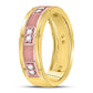 14k Two-tone Rose Gold Round Diamond Wedding Band Ring 1/5 Cttw